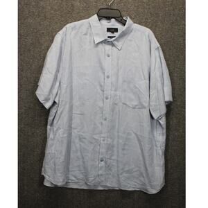 Vince Linen Button Shirt Size 2XL Light Blue Short Sleeve